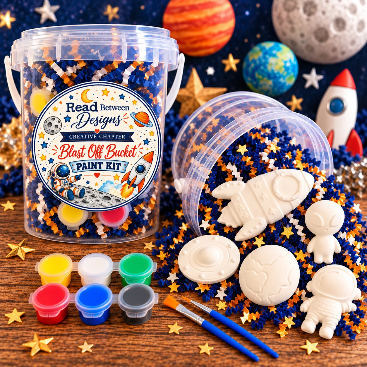Blast Off Bucket paint kit artwork