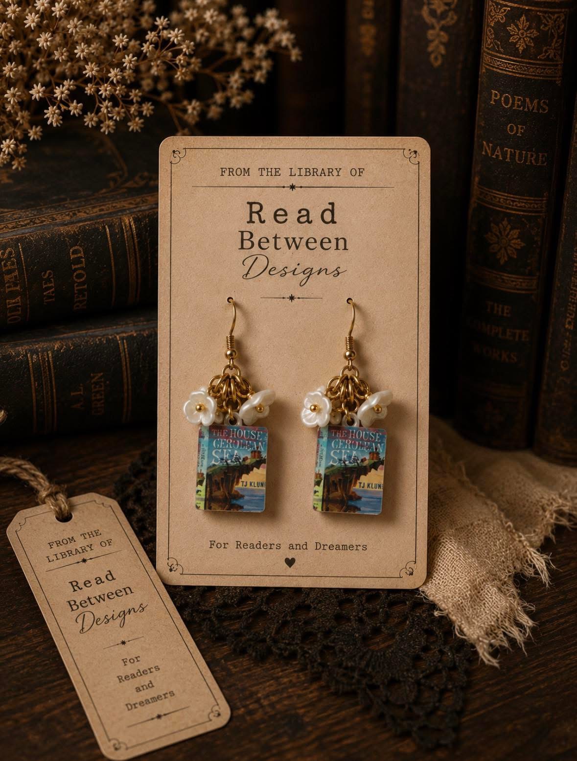 Miniature book earrings