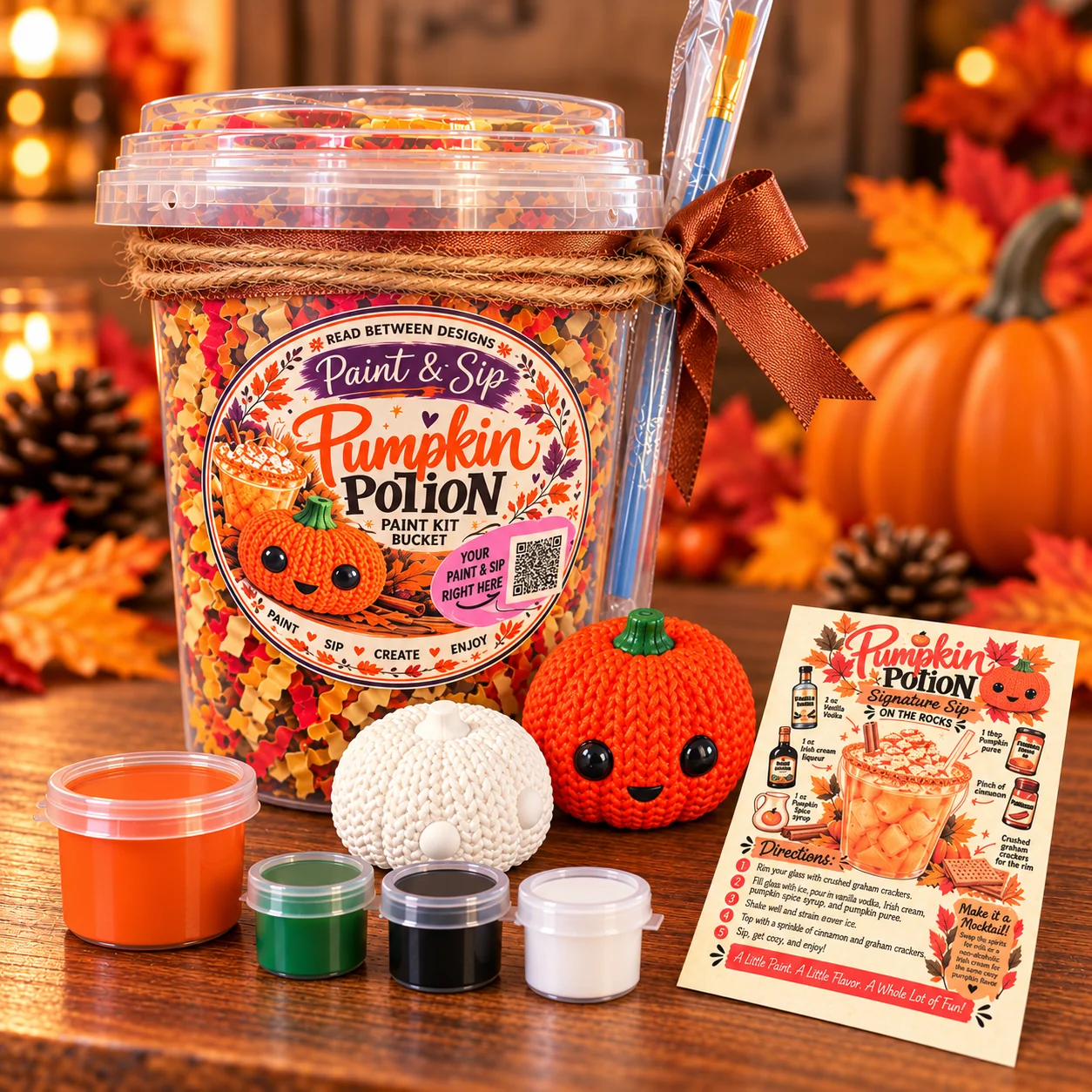 Pumpkin Potion Paint and Sip Bucket